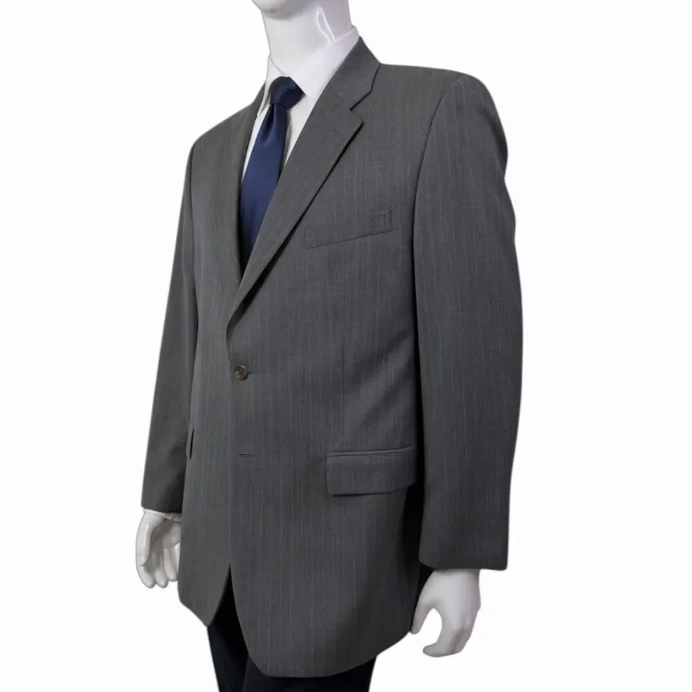 Lauren Ralph Lauren Men’s Sport Coat / Blazer 44R Gray Pinstripe Wool Cashmere